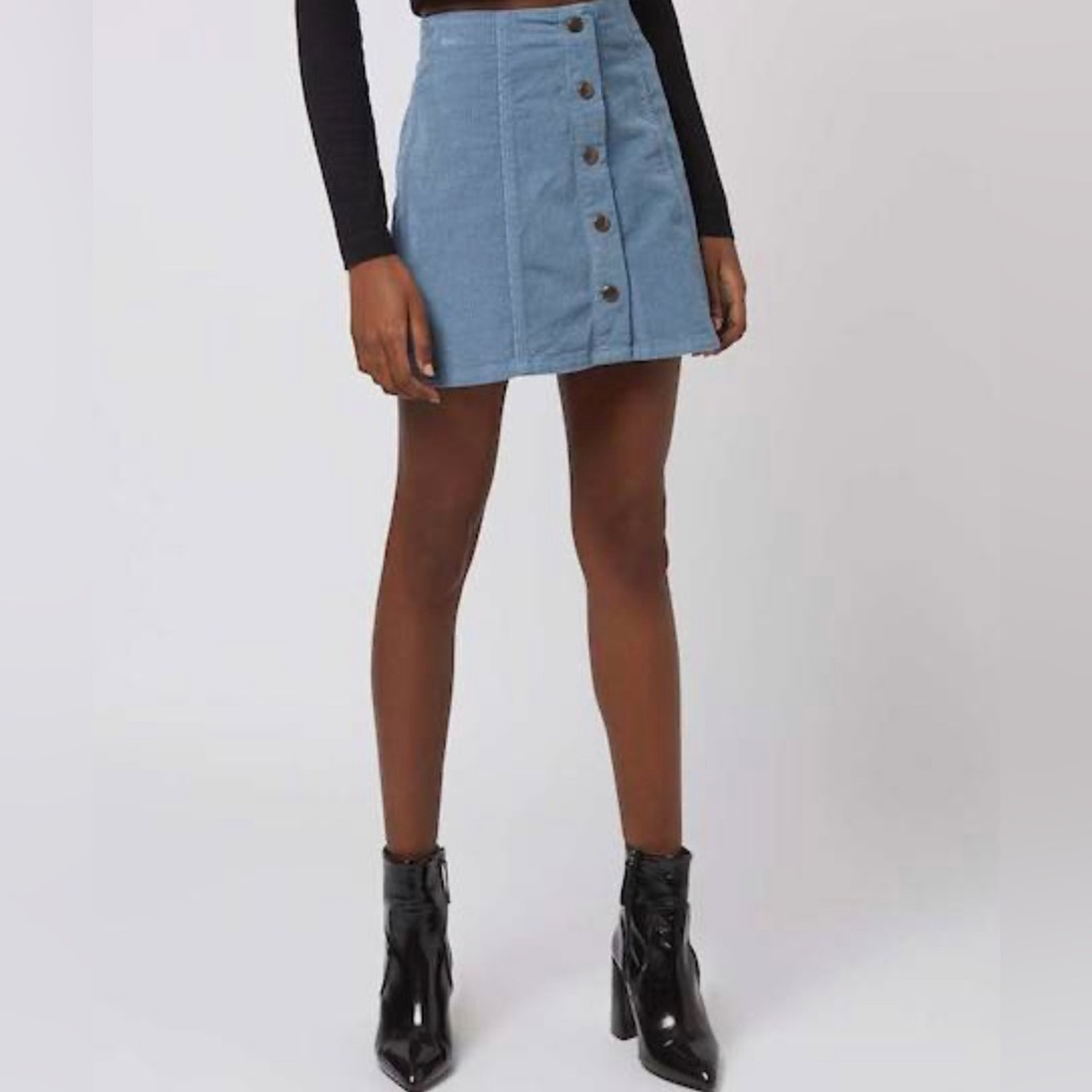 TopShop Baby Blue Courdoroy Skirt